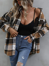 Plaid Print Button Front Blouse